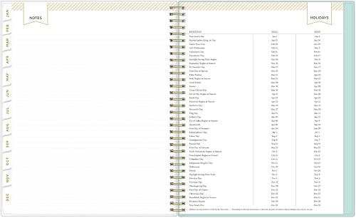 Miniatura 10 de Blue Sky Day Designer - Agenda semanal y mensual 2024, 8.5 x 11 pulgadas, cubierta esmerilada, encuadernada con alambre, Secret Garden Mint