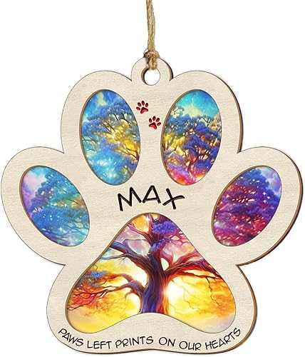 Regalos conmemorativos personalizados para perros por pérdida de perro, adorno de atrapasoles conmemorativo con nombre de mascota, adorno acrílico