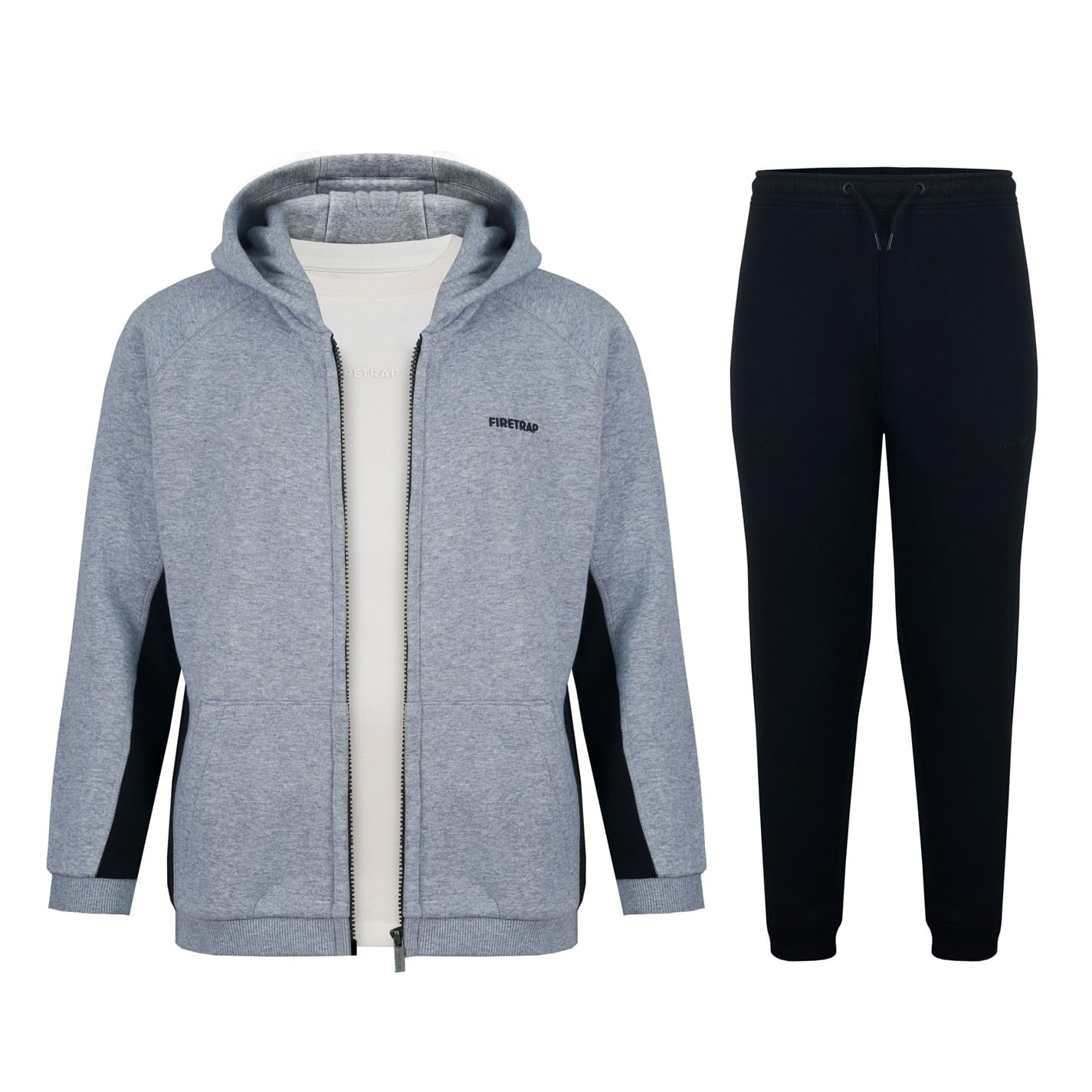 Firetrap Boys Grey Marl/Black Junior 3 Piece Jogger Set 13 Years