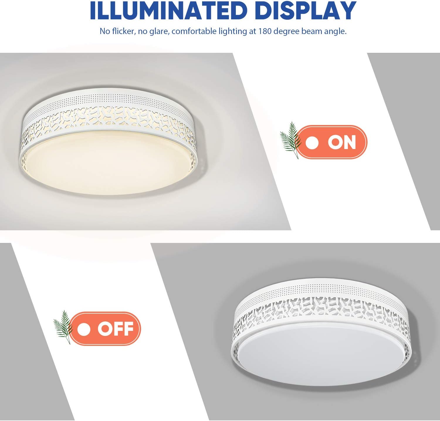 60% оƒƒ Dіѕсоunt FaithSail LED Flush Mount Ceiling Light Fixture, 14 Inch Dimmable Round LED Ceiling Light, 50W 5500lm 4000K, CRI 90+, Kitchen Light, Bedroom Light for Ceiling, White Metal Decor Finish, 2 Pack