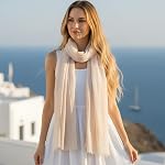 Nydotd Women Summer Cotton Linen Scarf Crinkle Long Beach Shawl Wrap hijab with Fringe