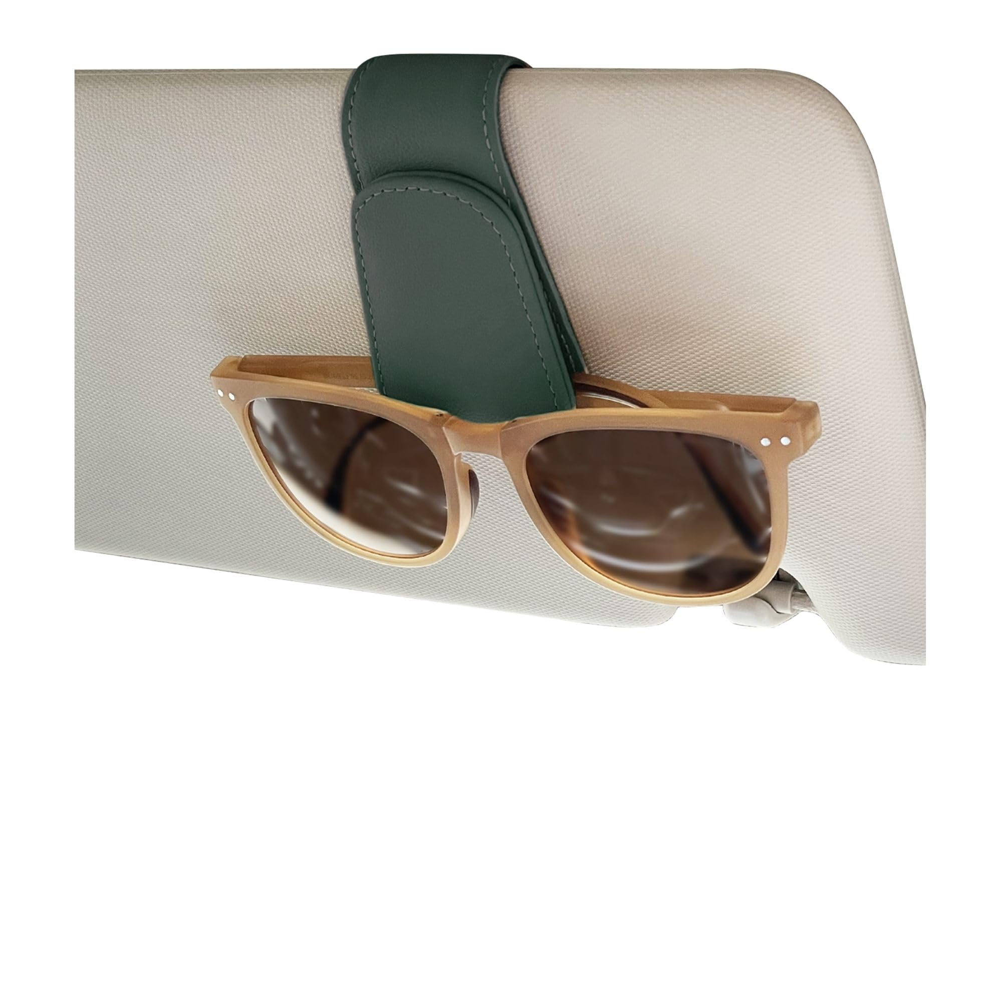 Magnetic Leather Car Sunglass Holder, Visor Sunglasses Holder Clip, 2 Pack