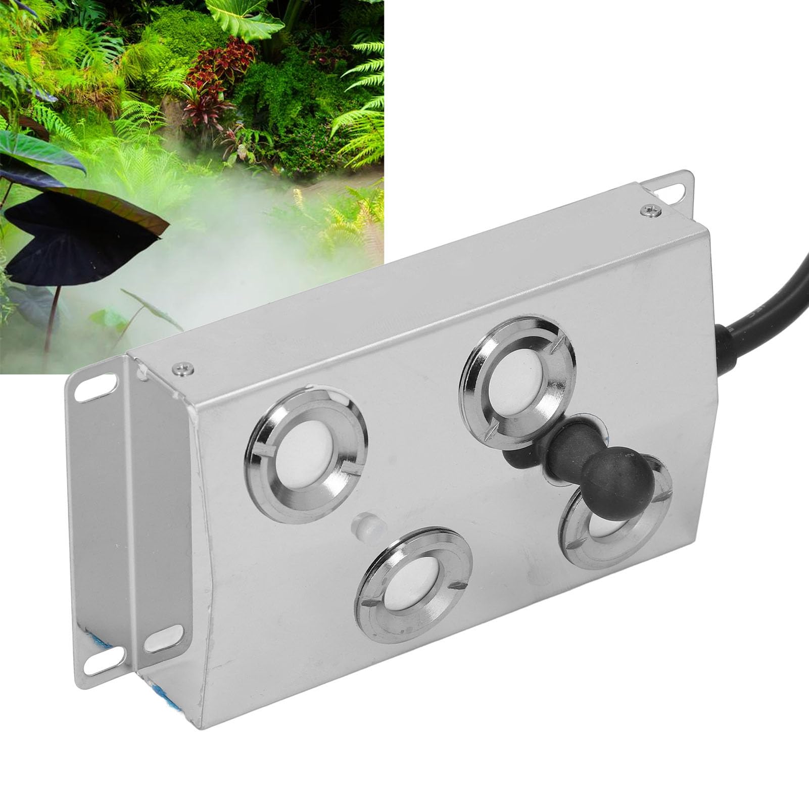 Jectse Maker di Nebbia Ad Ultrasuoni, 4 Teste Fogger Ad Ultrasuoni, IP67 Acqua Ad Ultrasuoni Fogger UltraSonic Pond Humidifier, Mister Ultrasonico 4,5 Litri/h con Cavo 1,5 M, per
