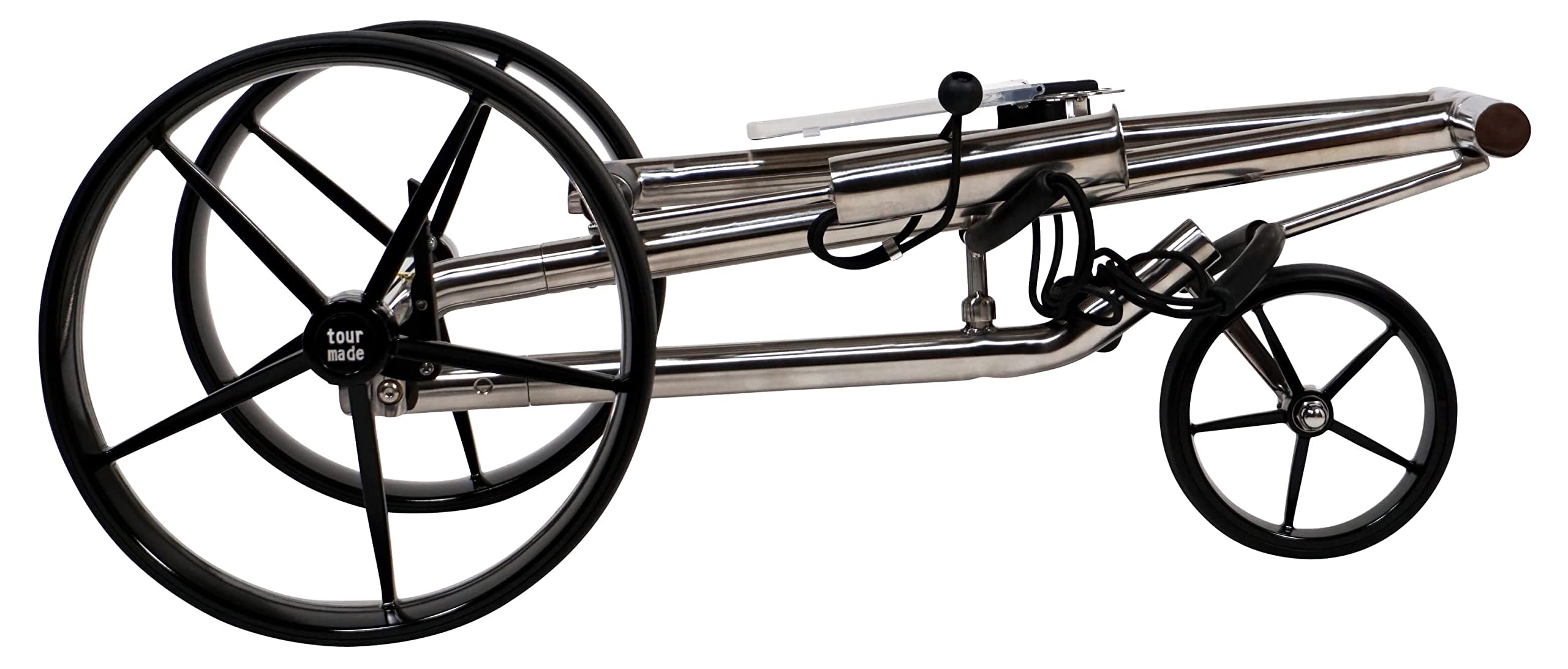 tour made HC3X Premium Golf Pushtrolley I klappbar & zerlegbar I 3 Rad | edles Design I manueller Golftrolley aus Edelstahl I inkl. Transporttasche, Schirm- & Scorehalter I Deutsche Markenqualität