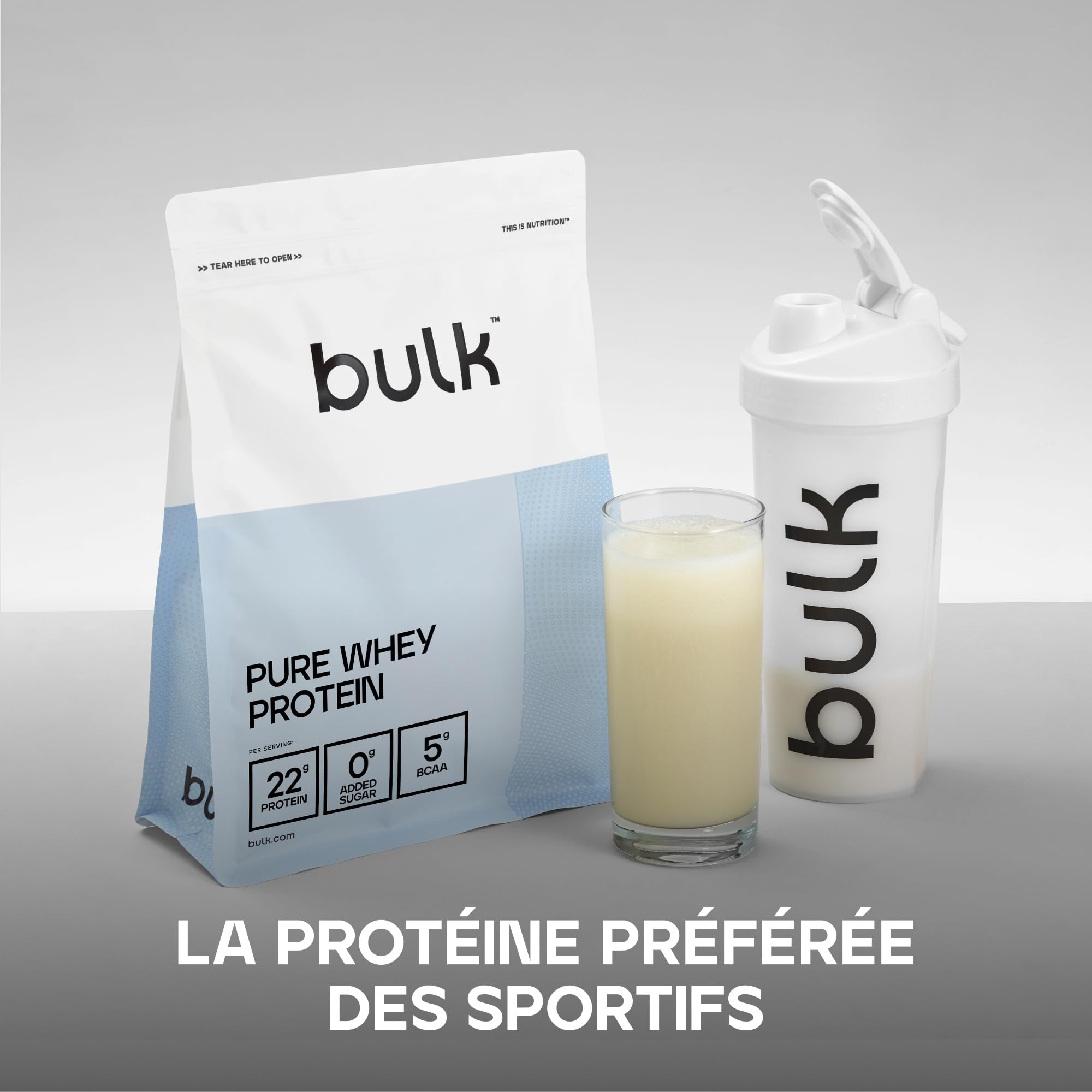 Bulk Pure Whey Protéine en Poudre, Lait de Céréales à Cannelle, 2.5kg | 22g Protéines 5g BCAA portion, Shake, Faible en sucre, Favorise la croissance la récupération musculaires, Mélange facile