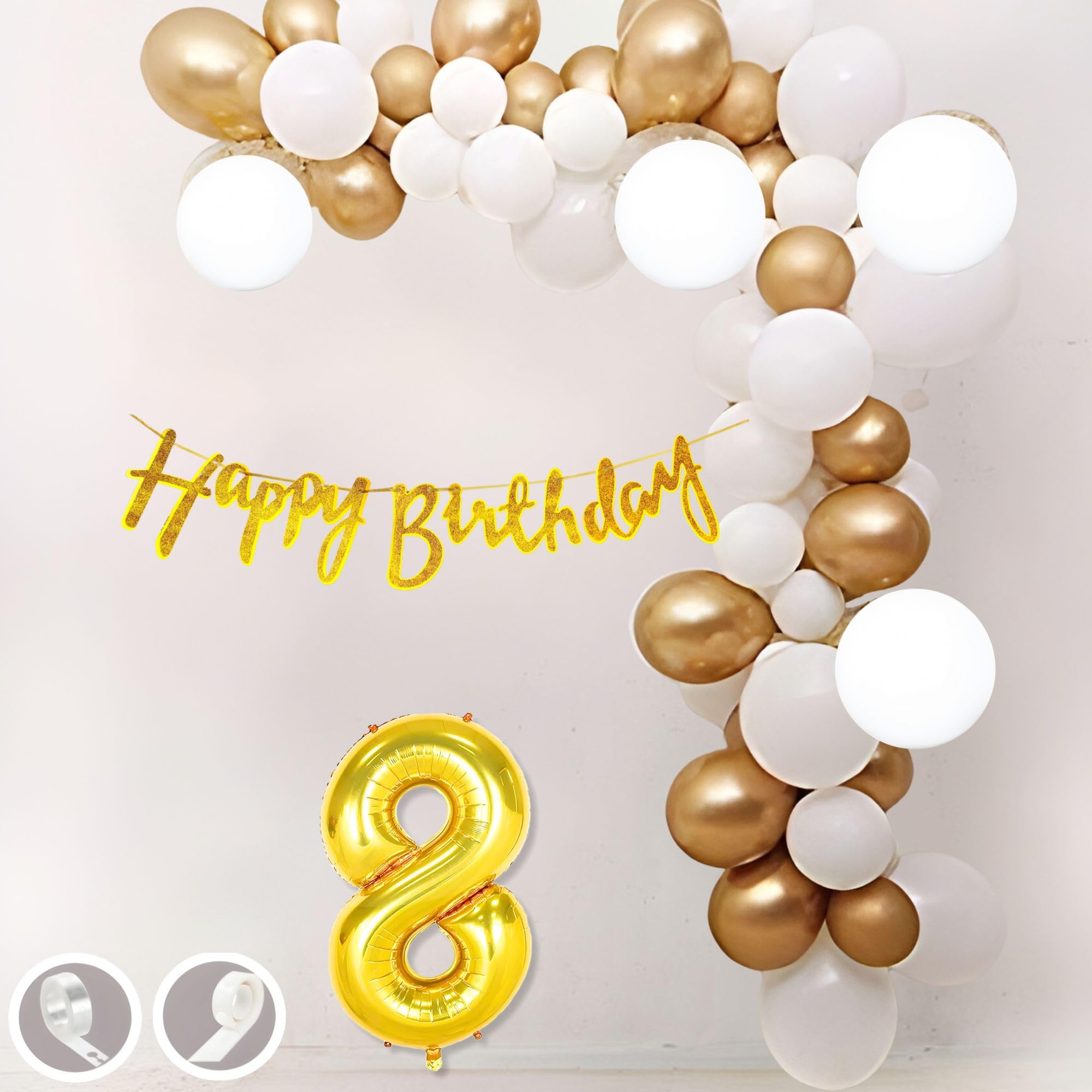 8th Birthday · Gold, White