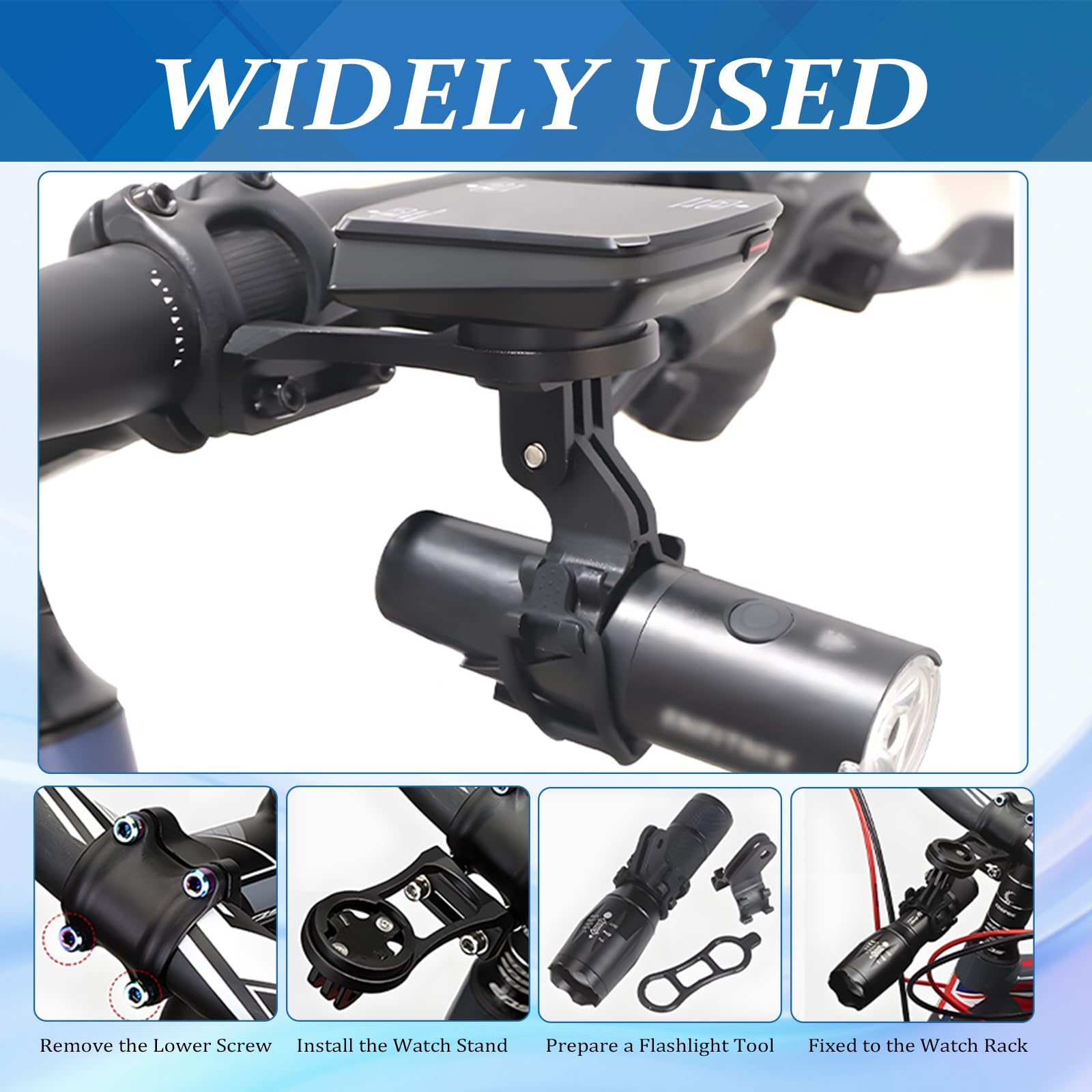 Uchwyt rowerowy, uchwyt na komputer rowerowy, kompatybilny z Garmin/IGPS Bolt Mount uchwyt na kierownicę rowerową FEdge Extended Out przedni uchwyt, regulowany uchwyt Edge, uchwyt na mostek (czarny)