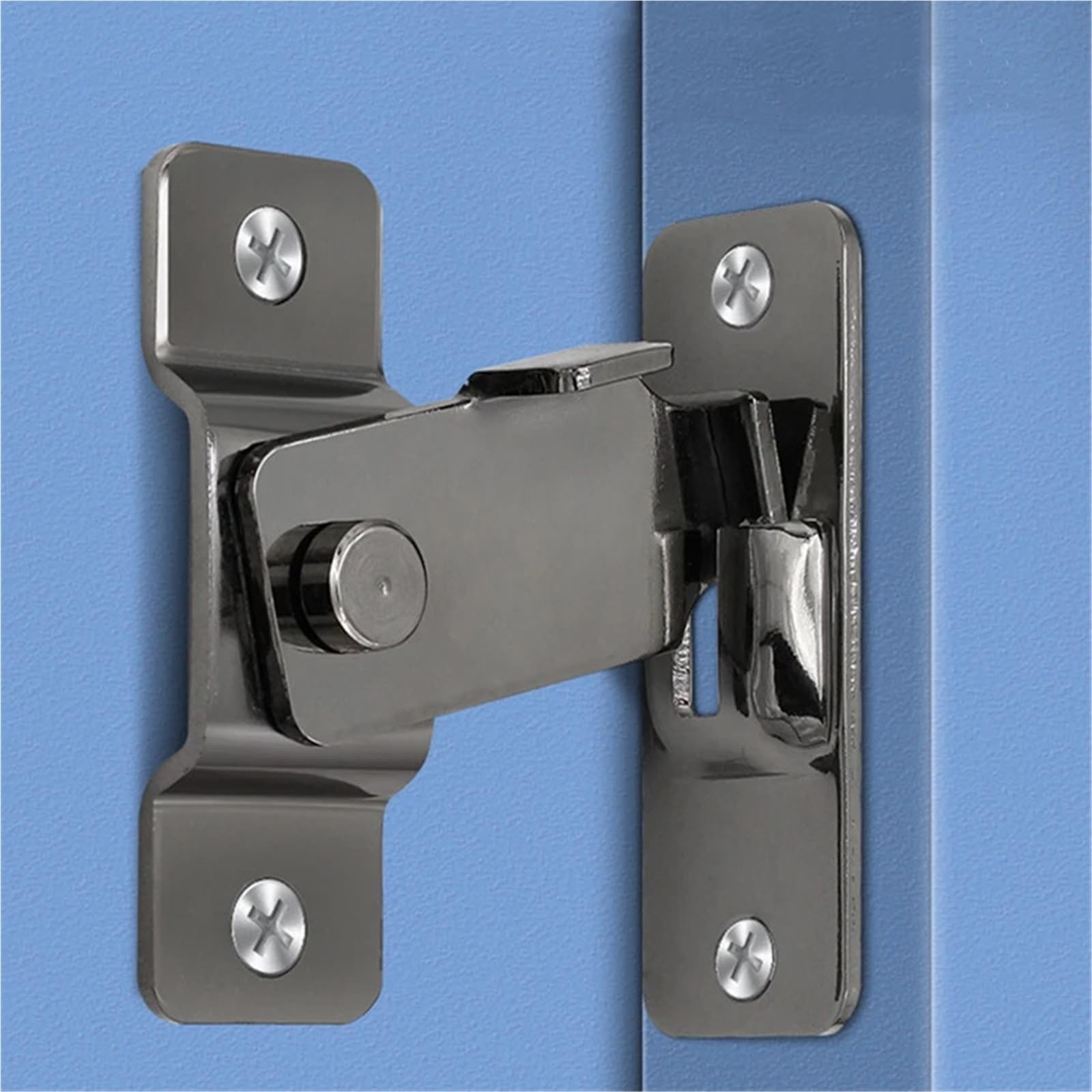 WPOIYHGBY Stainless Steel 90-Degree Door Buckle Sliding Lock Latch Right Angle Hasp 1Pcs(Large-black)