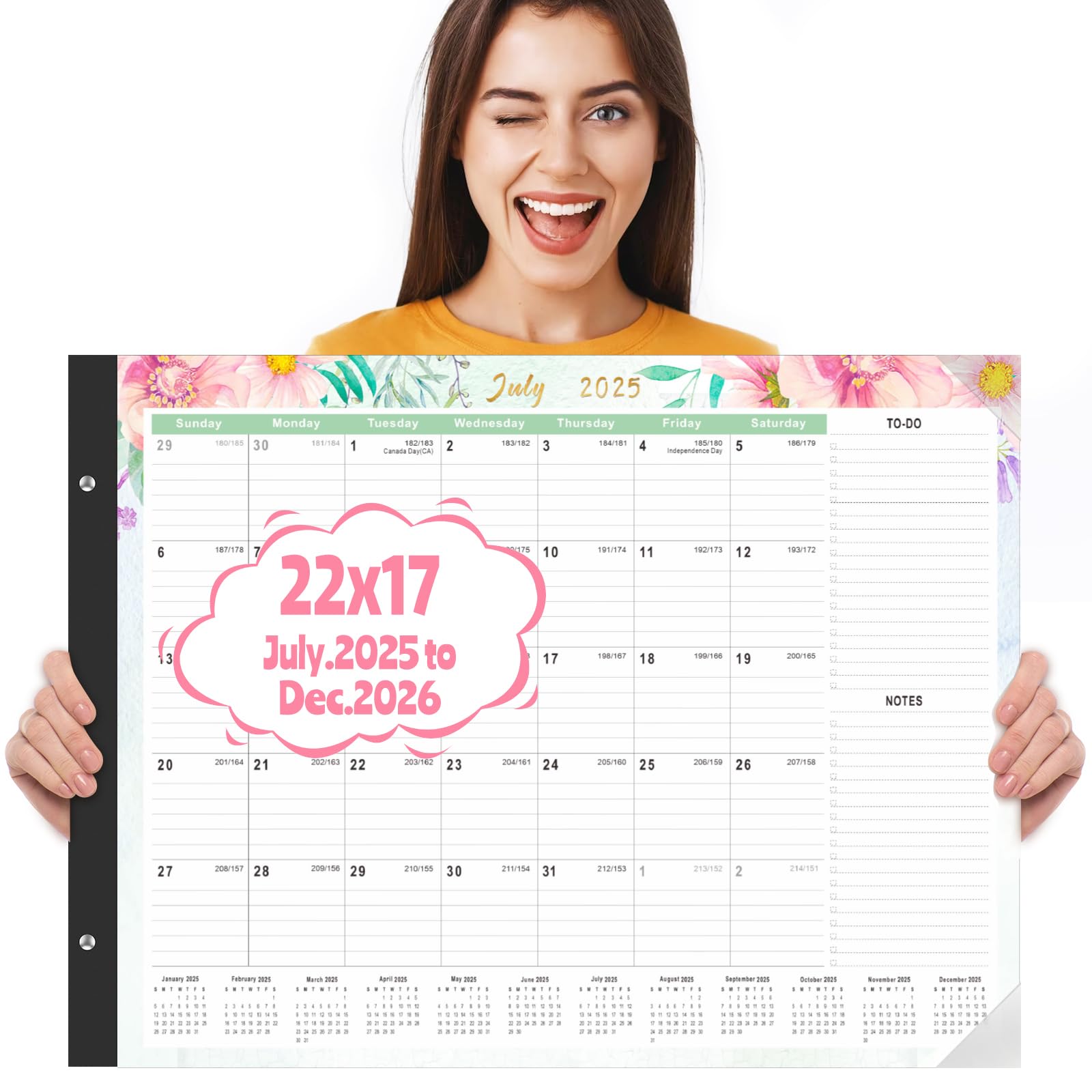 Gannyfer Desk Calendar 2026 - 18 Month Large Desk Calendar 2026-2027, Use January 2026 to Jun 2027, 22" x 17" Desktop Pad Calendar, Office Supplies Perfect for Planning and Organizing In Your Home, School or Office