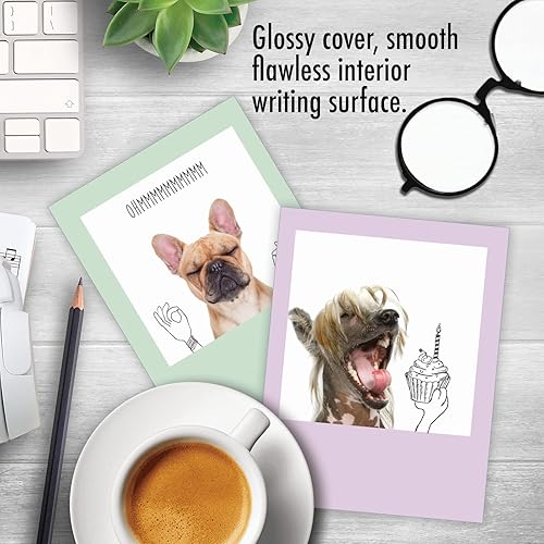 Miniatura 6 de The Best Card Company - 10 tarjetas de perro en blanco surtidas (4 x 5.12 pulgadas) - Adorables tarjetas de notas de animales en caja para todas las