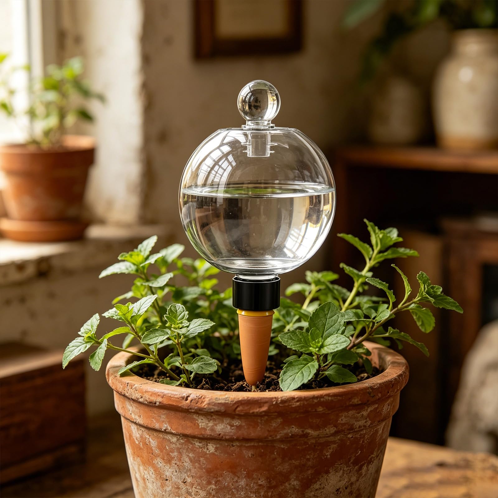 Globi per irrigazione Automatica Adatti per Piante da Interno Lampadine per irrigazione Automatica per Piante capacità da 19 Oz con Tappo in Vetro Globi Trasparenti