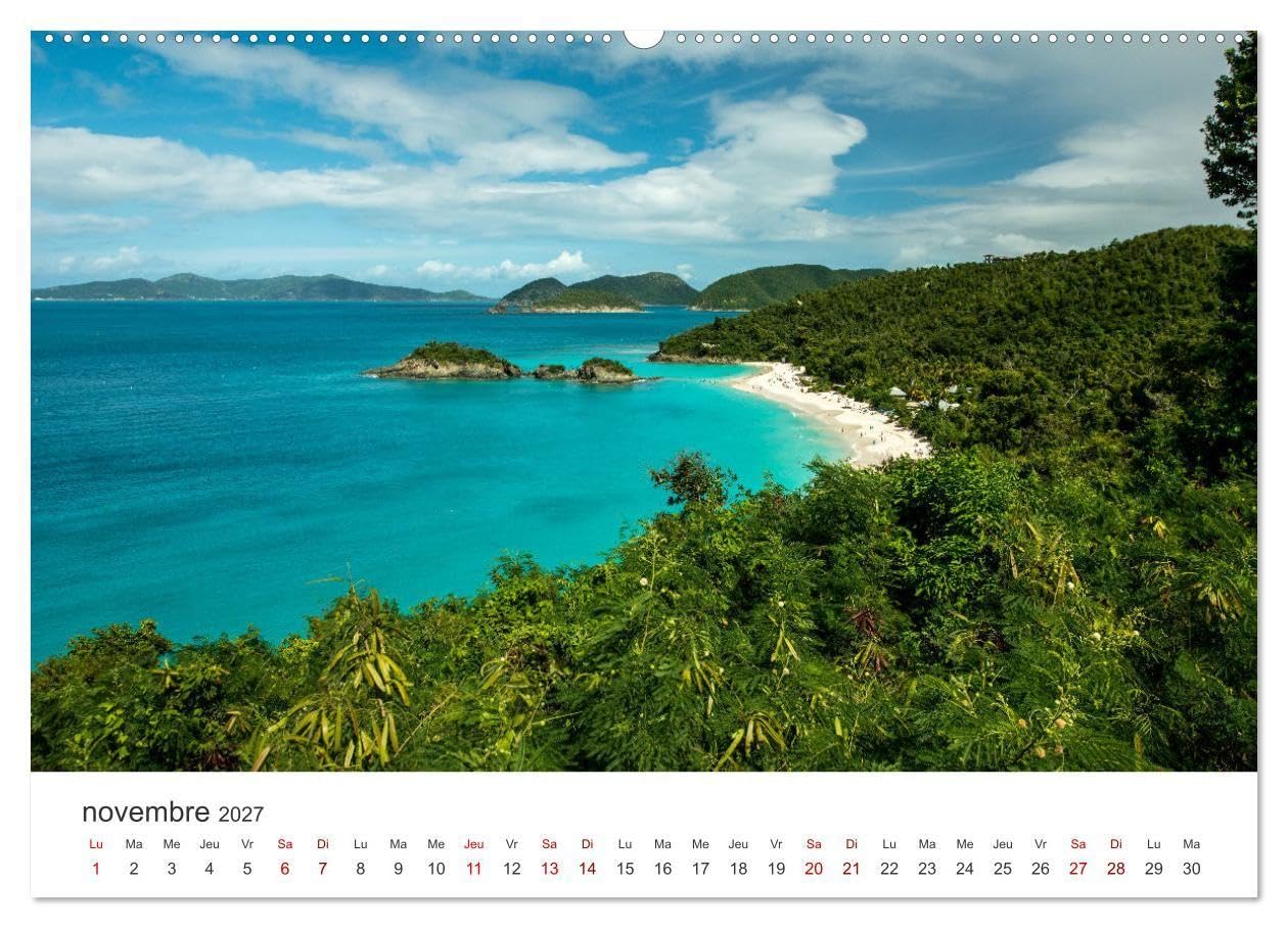 Plages des Caraïbes et nuances de bleu (Calendrier mural 2027 DIN A2 vertical), CALVENDO calendrier mensuel: Des lieux pour régénérer l'esprit