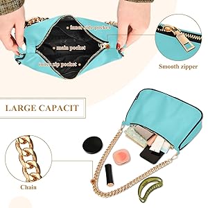 Blue Shoulder Bag for Women Evening Bag Small Purse Travel
