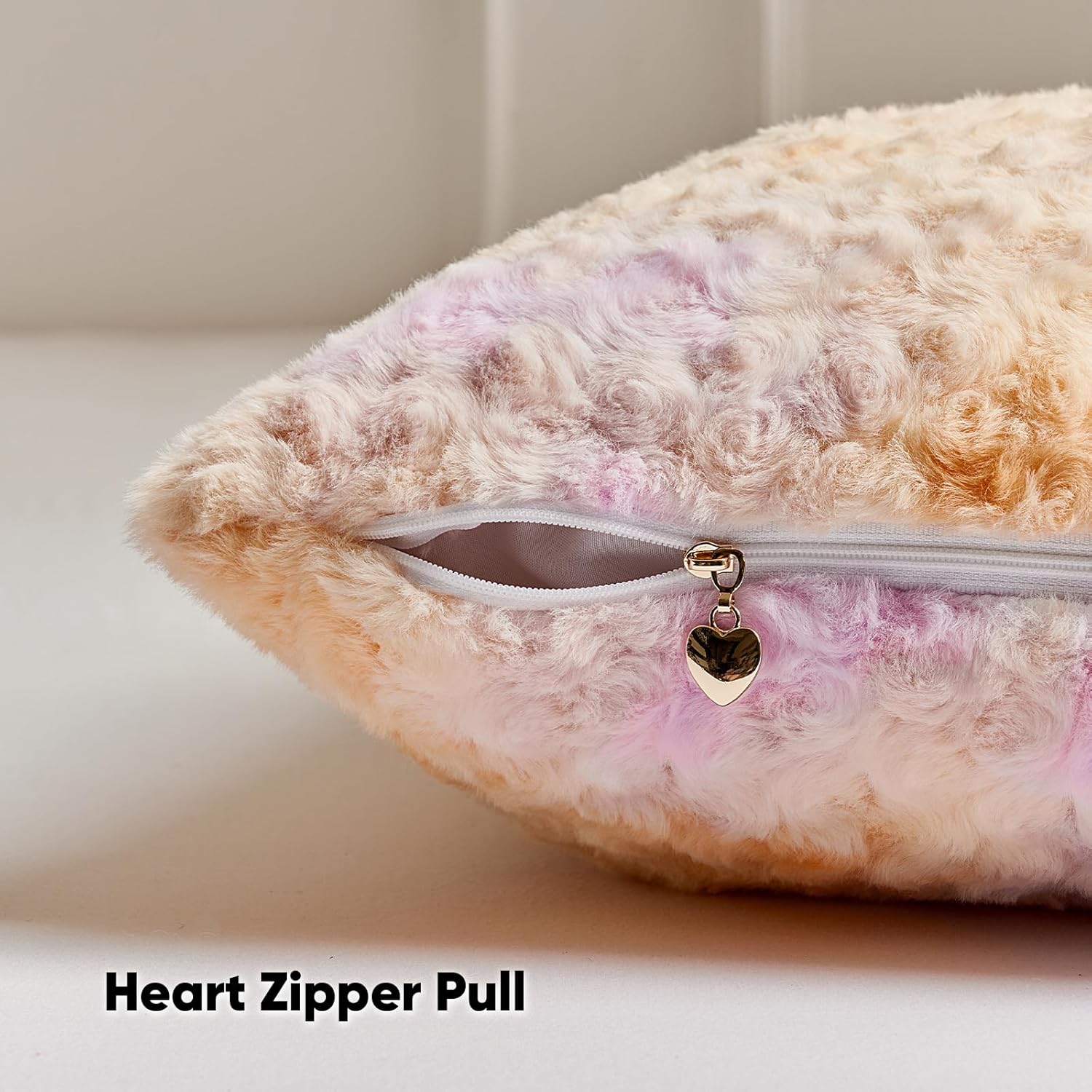 FUTEI Orange Decorative Throw Pillow Covers 18x18 Inch Set of 2,Soft Cozy Colorful Rose Swirl Texture Cushion Case,Valentine's Day Home Decor for Couch Bed Living Room