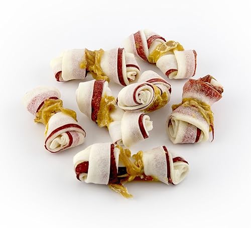 Miniatura 3 de Good 'N' Fun - Mini masticables de cuero crudo de triple sabor, 25 unidades