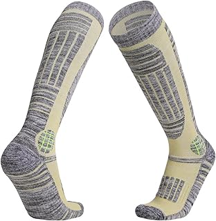 ONDIAN Calcetines de Esquí Calcetines largos de esquí for mujer Calcetines deportivos al aire libre Calcetines cálidos de invierno Calcetines Térmicos (Color : Jaune, Size : One Size)