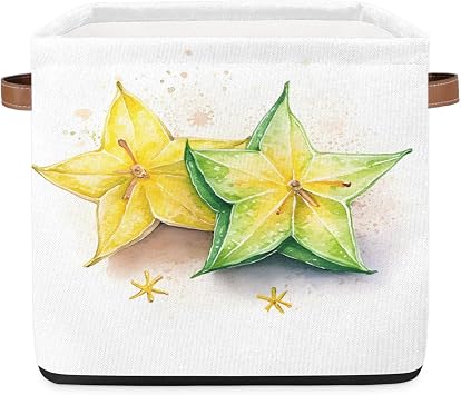 Cube Storage Baskets Fabric Carambola Storage Bins Boxes Collapsible Organizer Bin with Handles for Shelves,Toys, Towels, Closet,Shelf Basket