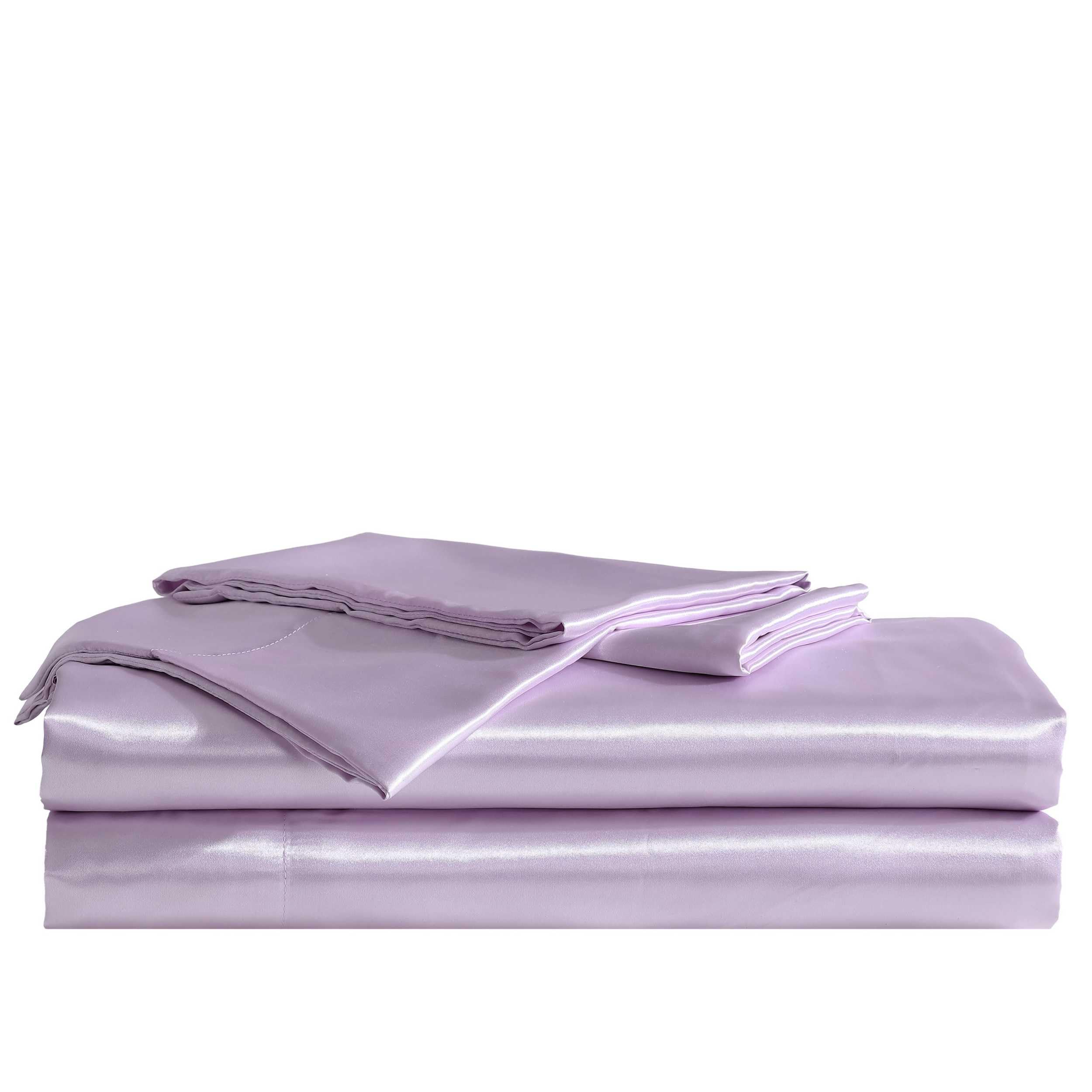 Betsey Johnson - Bed Sheets, Satin Bedding Set with Matching Shams, Smooth & Silky, Chic Room Essentials (Solid Purple, King)