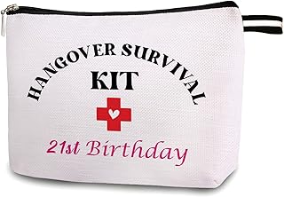 21st birthday gifts for her,21st Birthday Hangover Kit, 21st Birthday Makeup Bag, 21st Birthday Favor Pouch Bag, 21st Birthday Cosmetic Bag, 21 Birthday Decorations13CB054