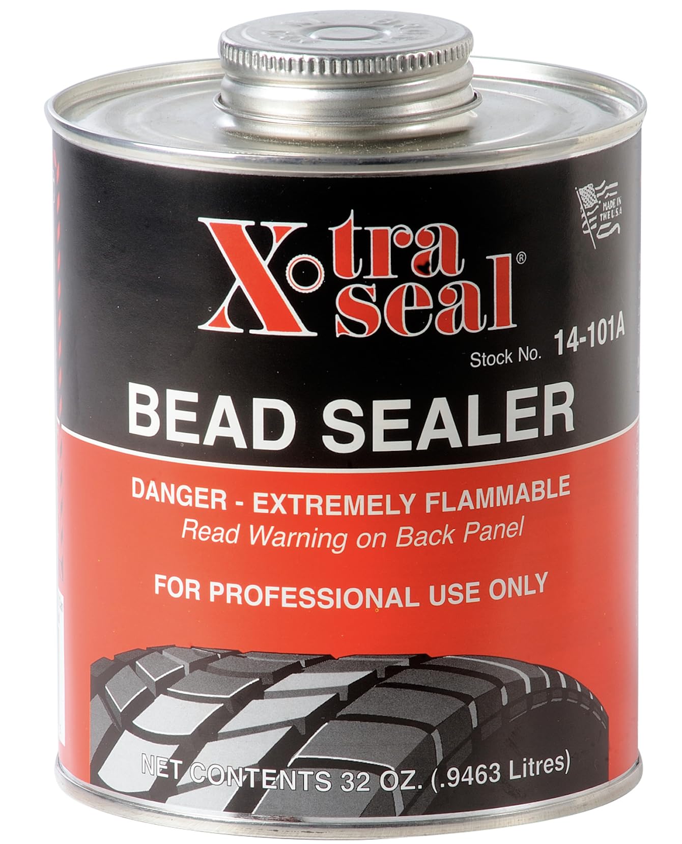 Xtra Seal 14-101A Heavy Duty Bead Sealer, 32 oz (945 mL) Can w/Brush Applicator, Tire Bead Leak Sealer