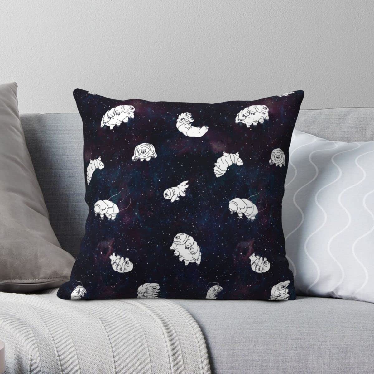 Funda de Almohada Poliéster Lino Terciopelo Patrón Cremallera Decoración Funda de Almohada Funda de cojín para el hogar-como se Muestra,66x66cm Terciopelo