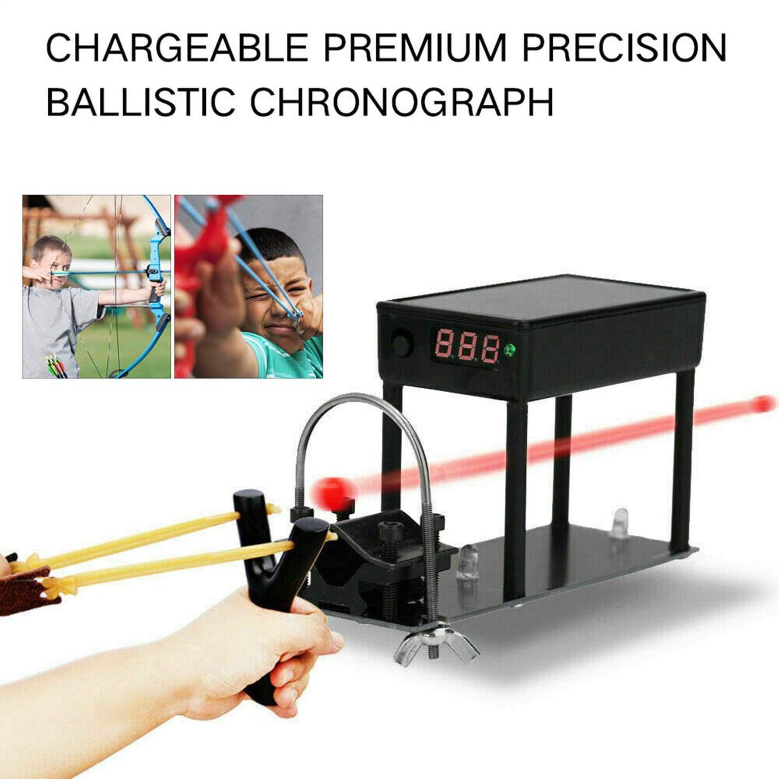 Cronógrafo balístico de precisión CC 4,2 V Medidor de velocidad ventilación cuatro lados