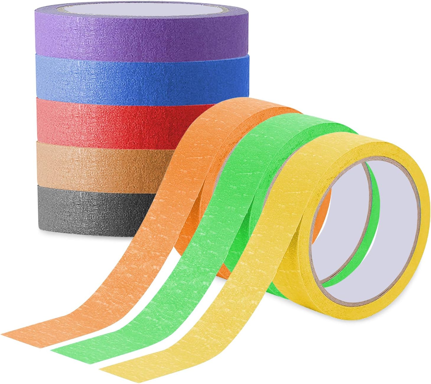 Lainrrew カラーマスキングテープ 8ロール カラフルなペインターテープ クラフトテープ ラベル 教室 家庭 オフィス Lainrrew カラーマスキングテープ 8ロール カラフルなペインターテープ クラフトテープ ラベル 教室 家庭 オフィス