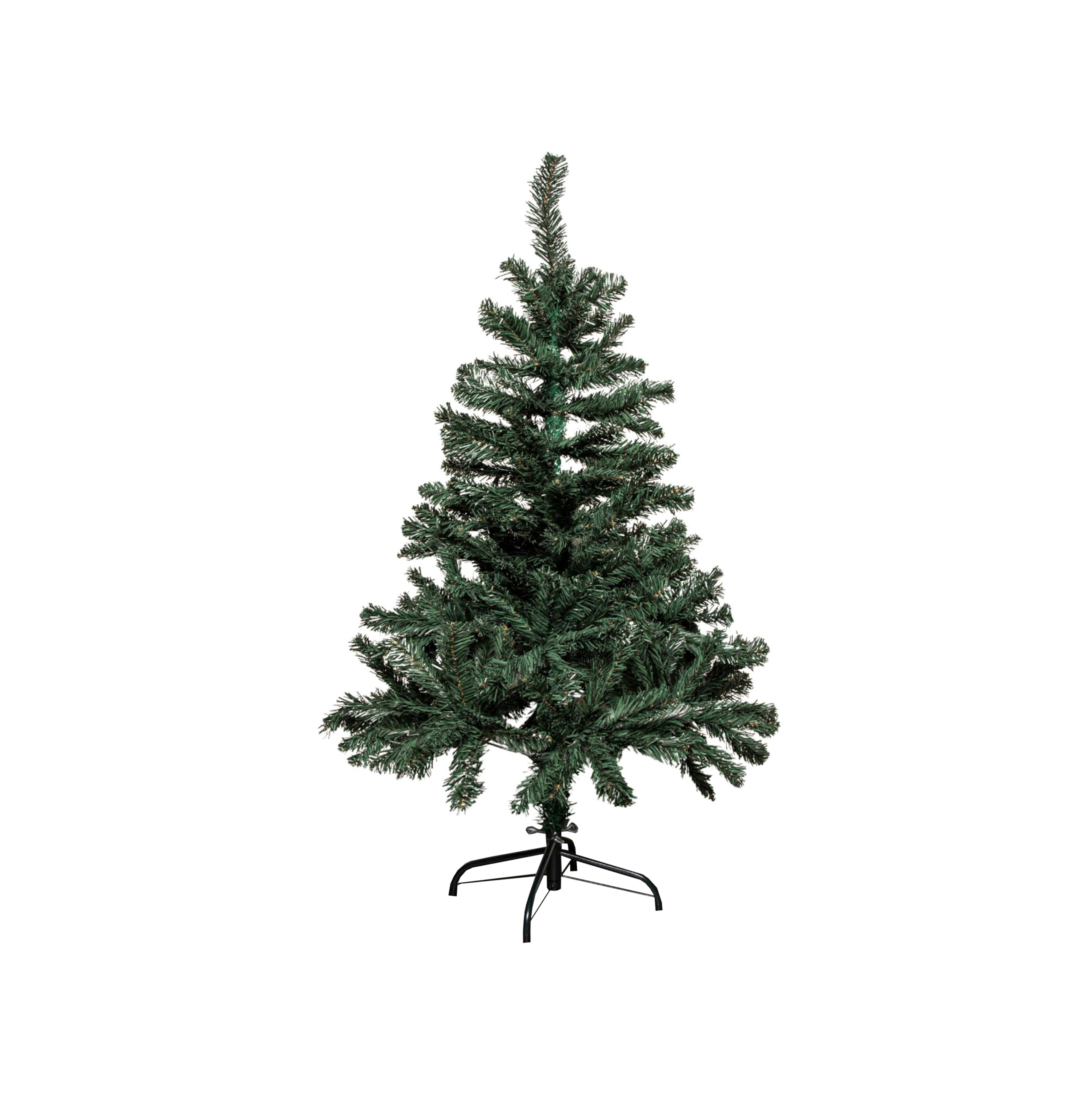 Samuel ALEXANDER 4ft (1.2m) Green Artificial Christmas Tree with Green Metal Stand and 219 Tips
