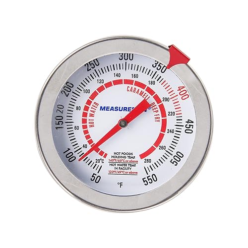 Miniatura 2 de MEASUREMAN Termómetro de lectura instantánea de 2 pulgadas con sonda de acero inoxidable de grado alimenticio de 12 pulgadas con clip y manga