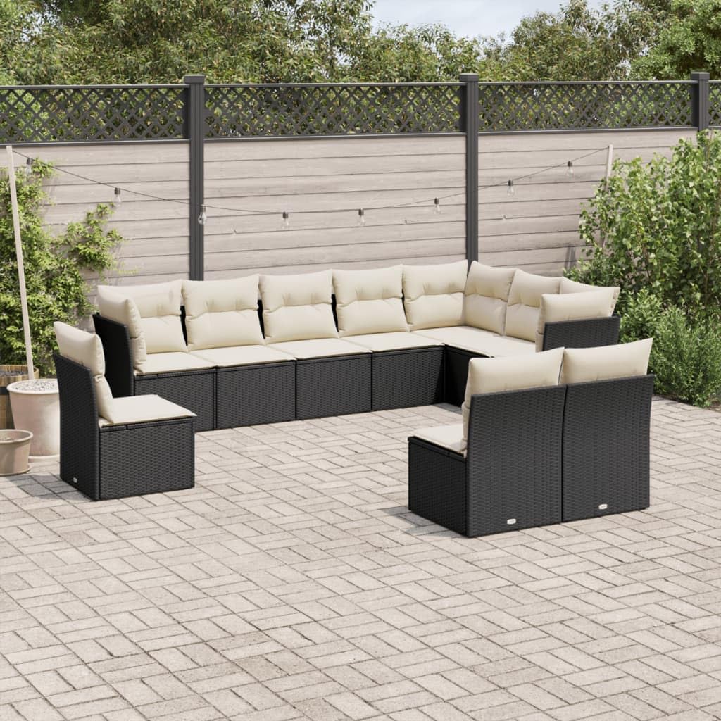 pleciony rattan PE na taras i patio czarny 77 6 cm