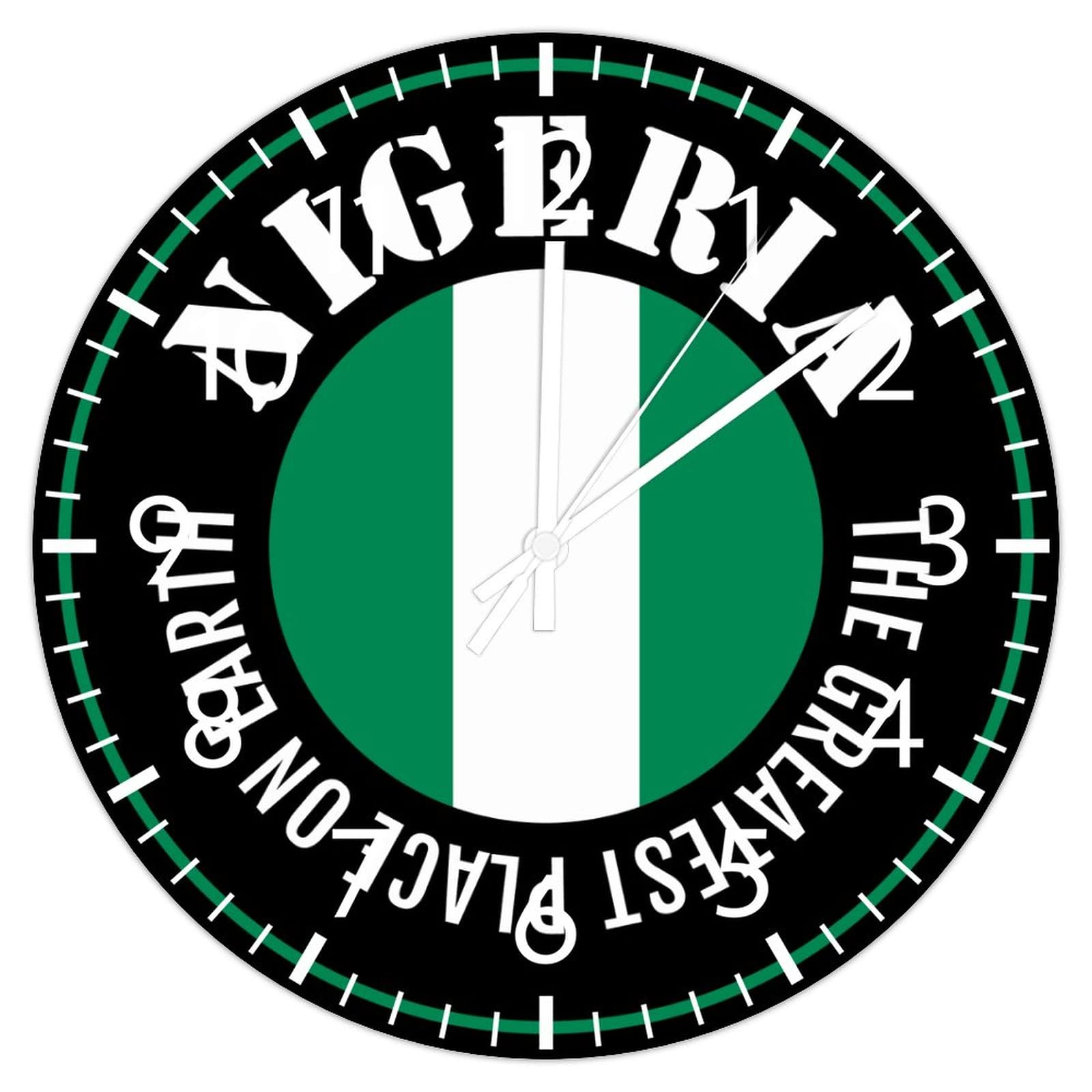 Horloge murale Nigeria ronde en PVC pour remplacer vos tableaux ternes
