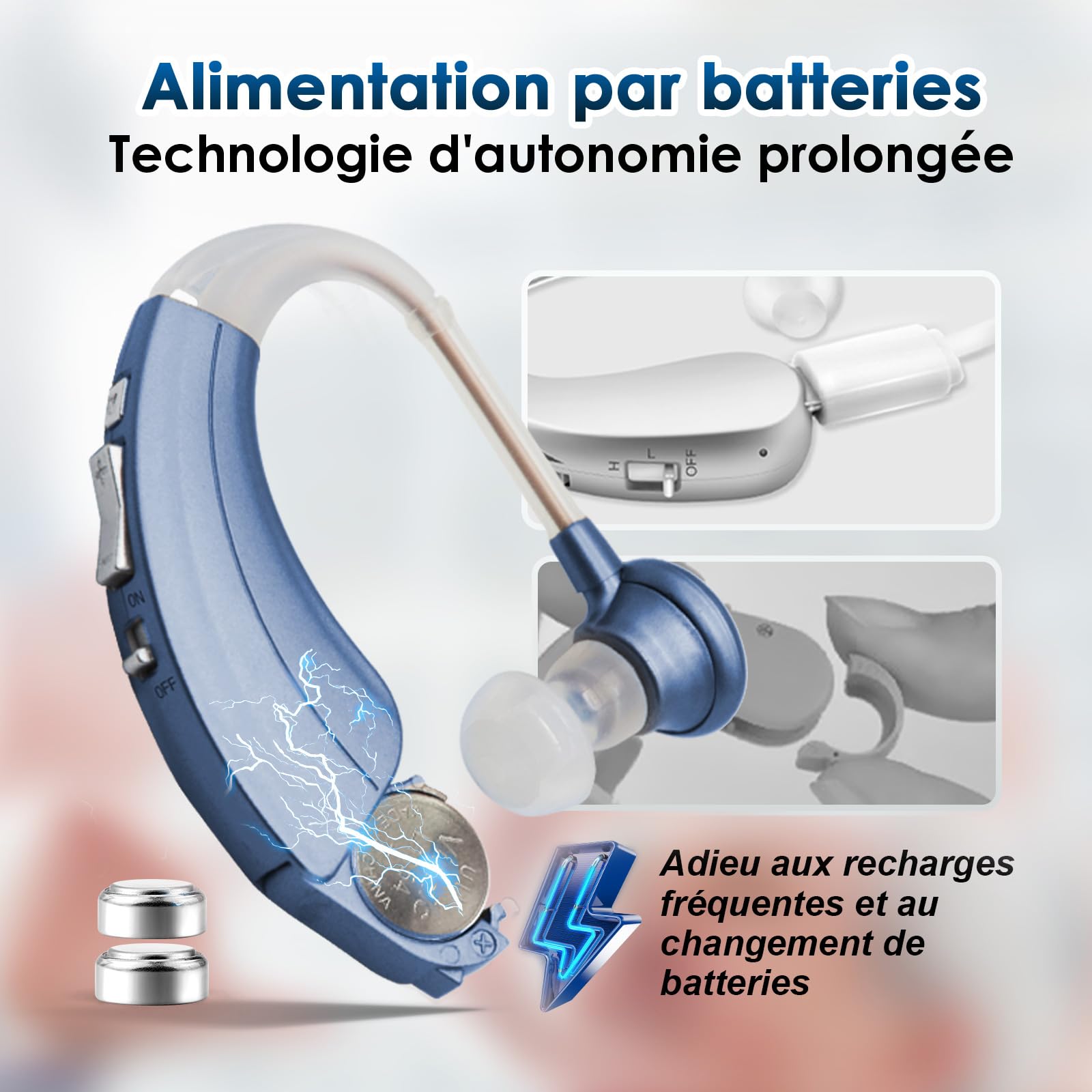 Britzgo Appareil avec 500 heures d'autonomie, annulation avancée du bruit (2, Bleu)