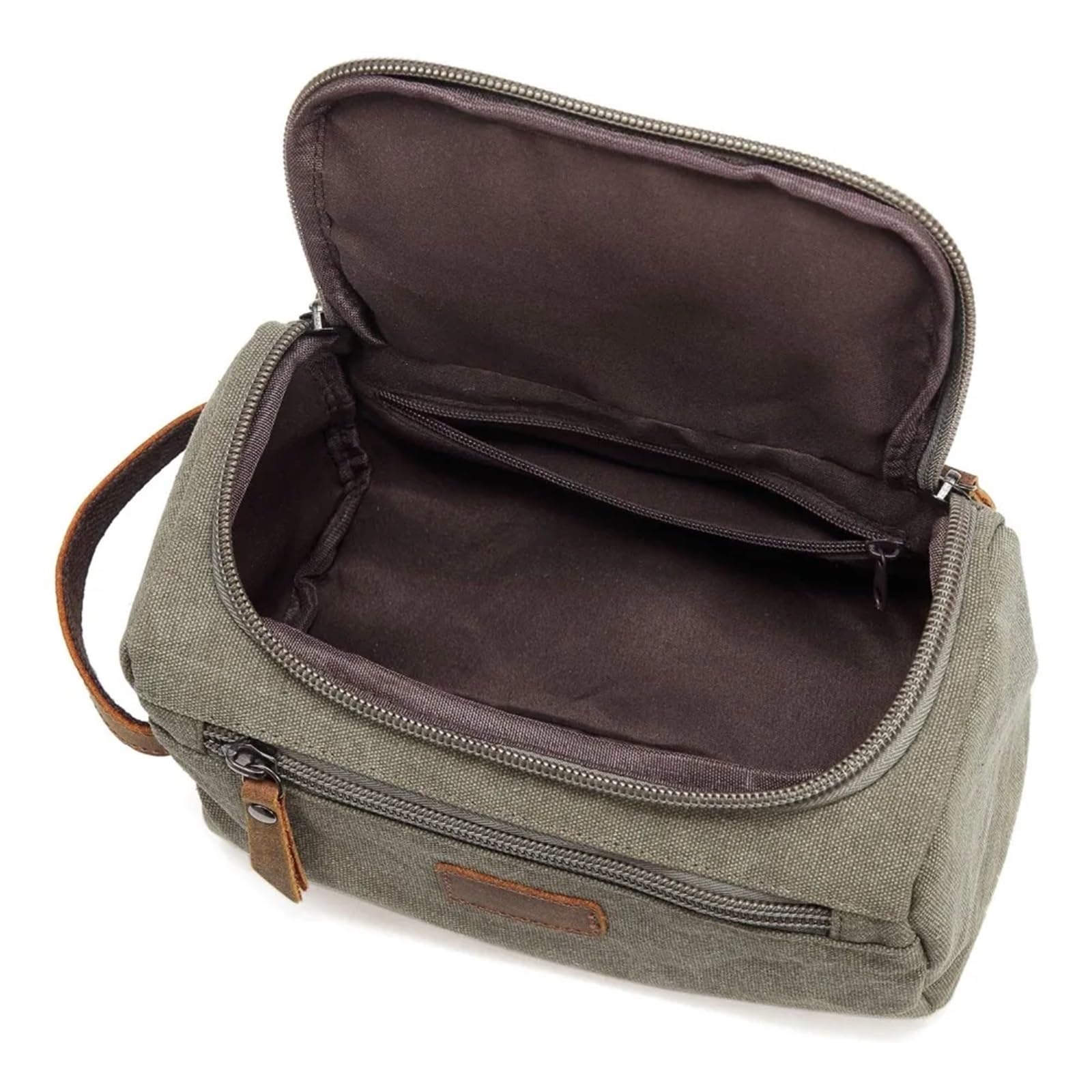 Borsa da toilette da viaggio Borsa da viaggio impermeabile uomo for trucco cosmetico, borsa, in tela, di grandi necessità, custodia toilette maschile(Brown)