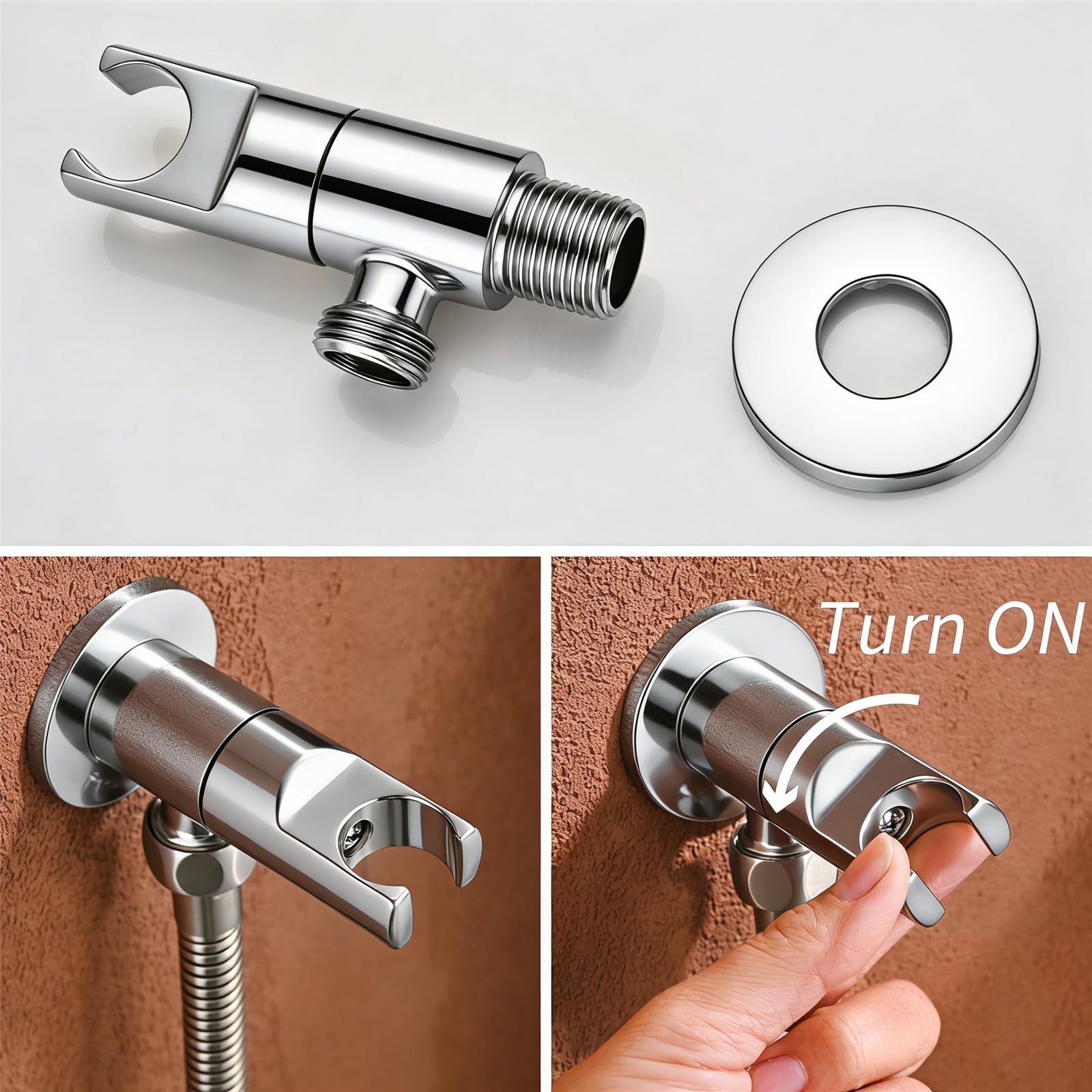 Ducha Higienica para Wc Bidet, 2 Modos Grifo Bidet para Wc, Manguera de Acero Inoxidable de 120 Cm con Ducha Inodoro, para Limpieza de Inodoros Higiene Personal de Mascotas (Cromo)