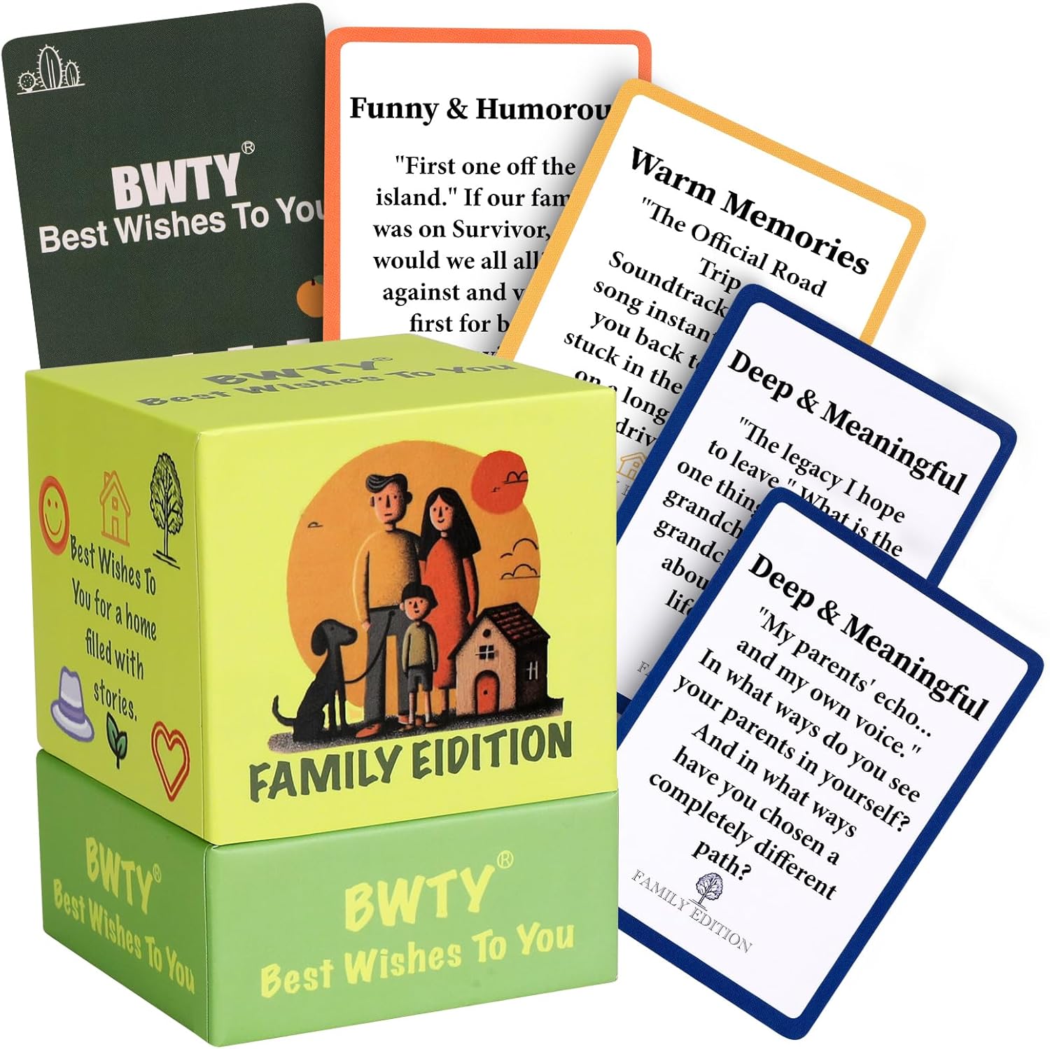 Family Edition Conversation Cards Game for Kids Teens and Adults Meaningful Question Connected Cards for Dinner Table Game Night Road Trips Fun Way to Bring The Family Together