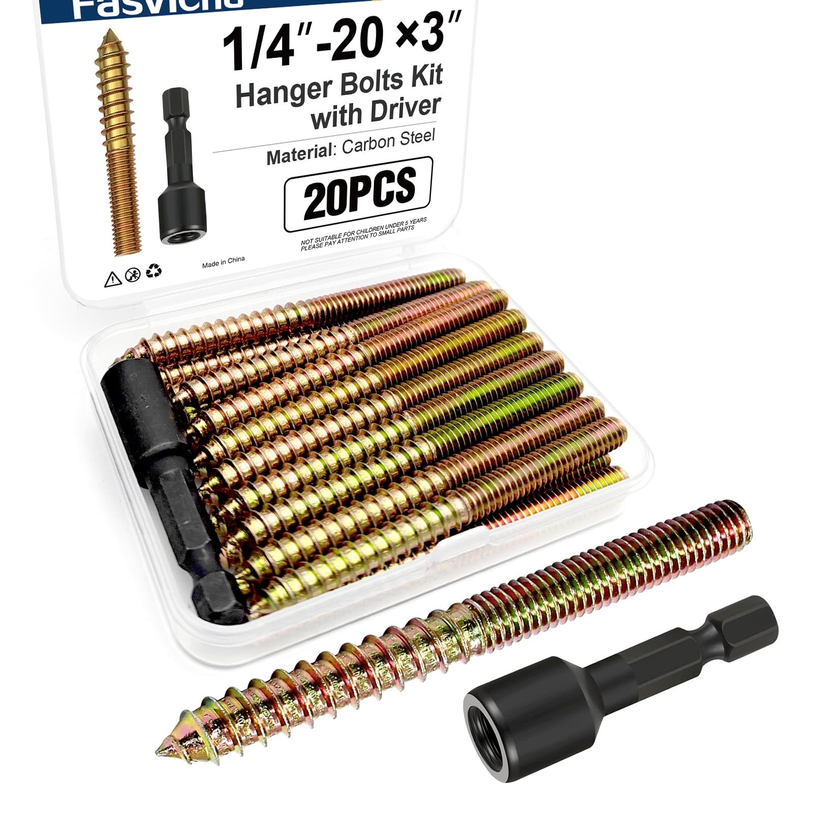 Hanger Bolts - 12 Pack 3/8-16 x 3 Carbon Steel -8