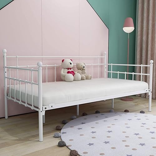 Miniatura 4 de HOMERECOMMEND - Marco metálico para sofá cama con base de plataforma en láminas de acero, base de repuesto para sofá cama infantil en sala y