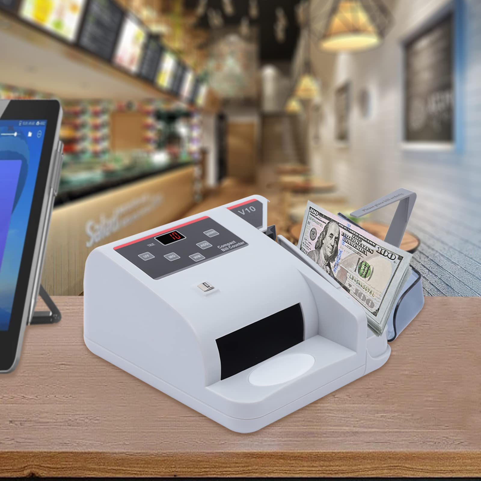 Contatore di denaro portatile con indicatore LED per banche e negozi supporta più valute per ambienti di ufficio e in viaggio Pratica maneggevolezza
