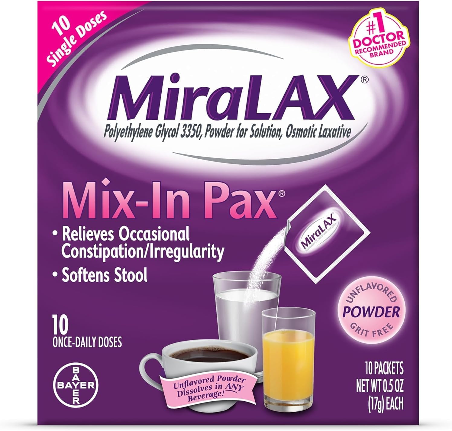 Miralax Miralax 1 Dose Powder Packets by USA