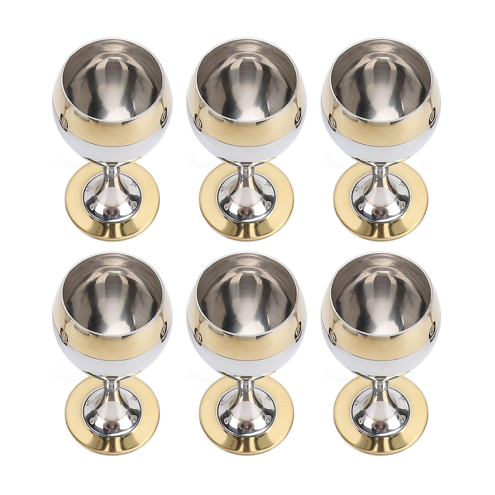 Juego de Copas de Vino de Metal, 6 Piezas, Elegantes Copas Irrompibles para Reuniones Al Aire Libre, Elegante Acero Inoxidable, Capacidad de 60 Ml