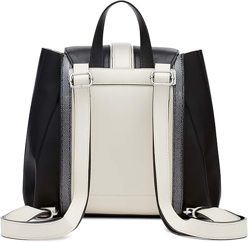 Miniatura 3 de Calvin Klein Mochila Sahara Flap Turnlock para mujer, Querubín BlancoNegroNegro