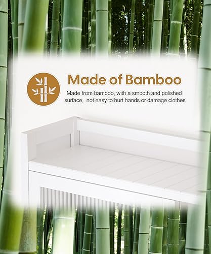 Miniatura 8 de Armario de almacenamiento sobre el inodoro con panel de puerta de acrílico y cajón de toallas de papel, estante de bambú para ahorrar espacio,