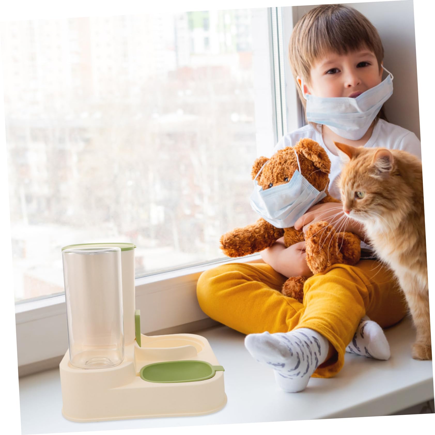 Distributeur Automatique D’Eau et Nourriture pour Chien, Grosse Capacité 1 | Bol en Pp Détachable, Conservation Fraîche des Croquettes, Usage Pratique pour Chiot et Foyers Multi-animaux