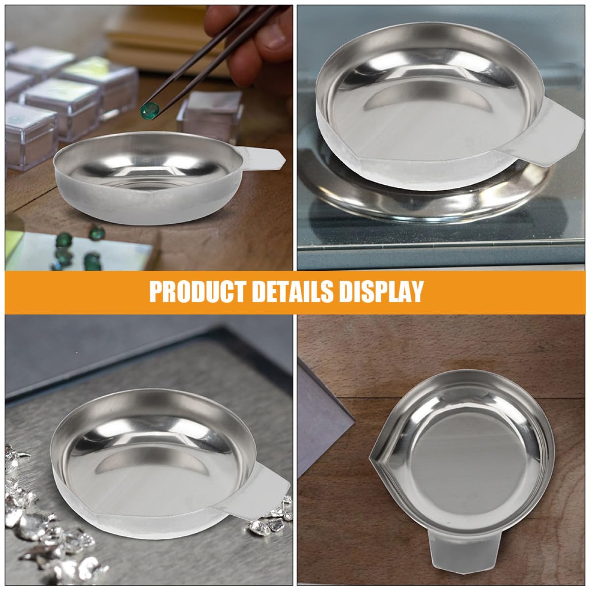MAGICLULU Vassoio in Acciaio Inox per Bilancia Elettronica per Misurazione Stabile di Piccoli Oggetti e Accessorio per Uso Professionale in Gioielleria