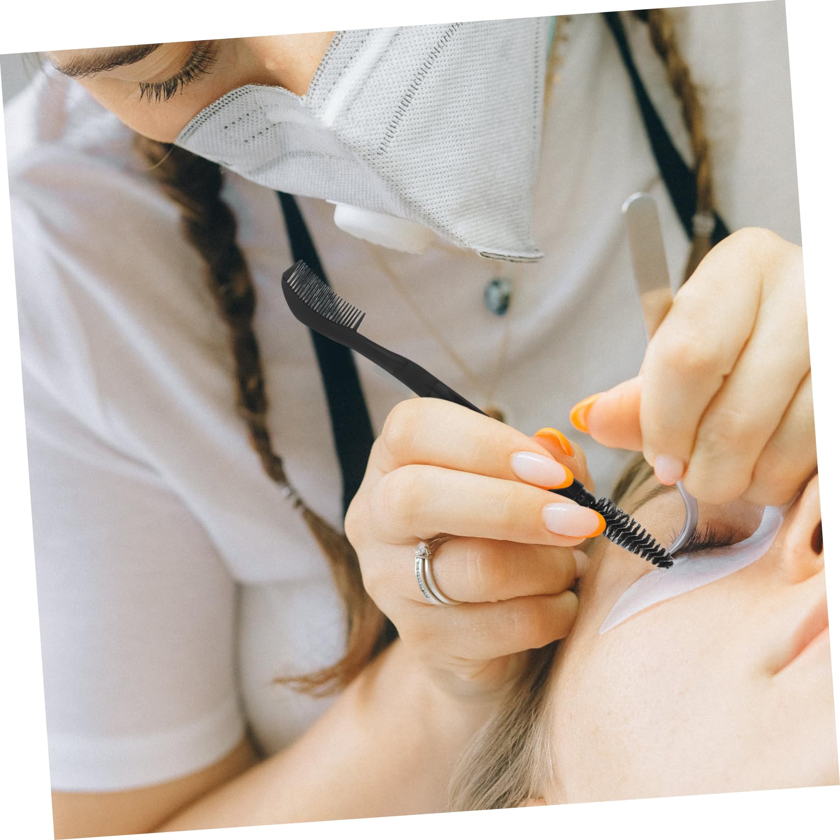 Mikinona Eyelash Brush Eyebrow Comb 10pcs Micro Eyebrow Brush Dual Makeup Tool Portable Travel Set