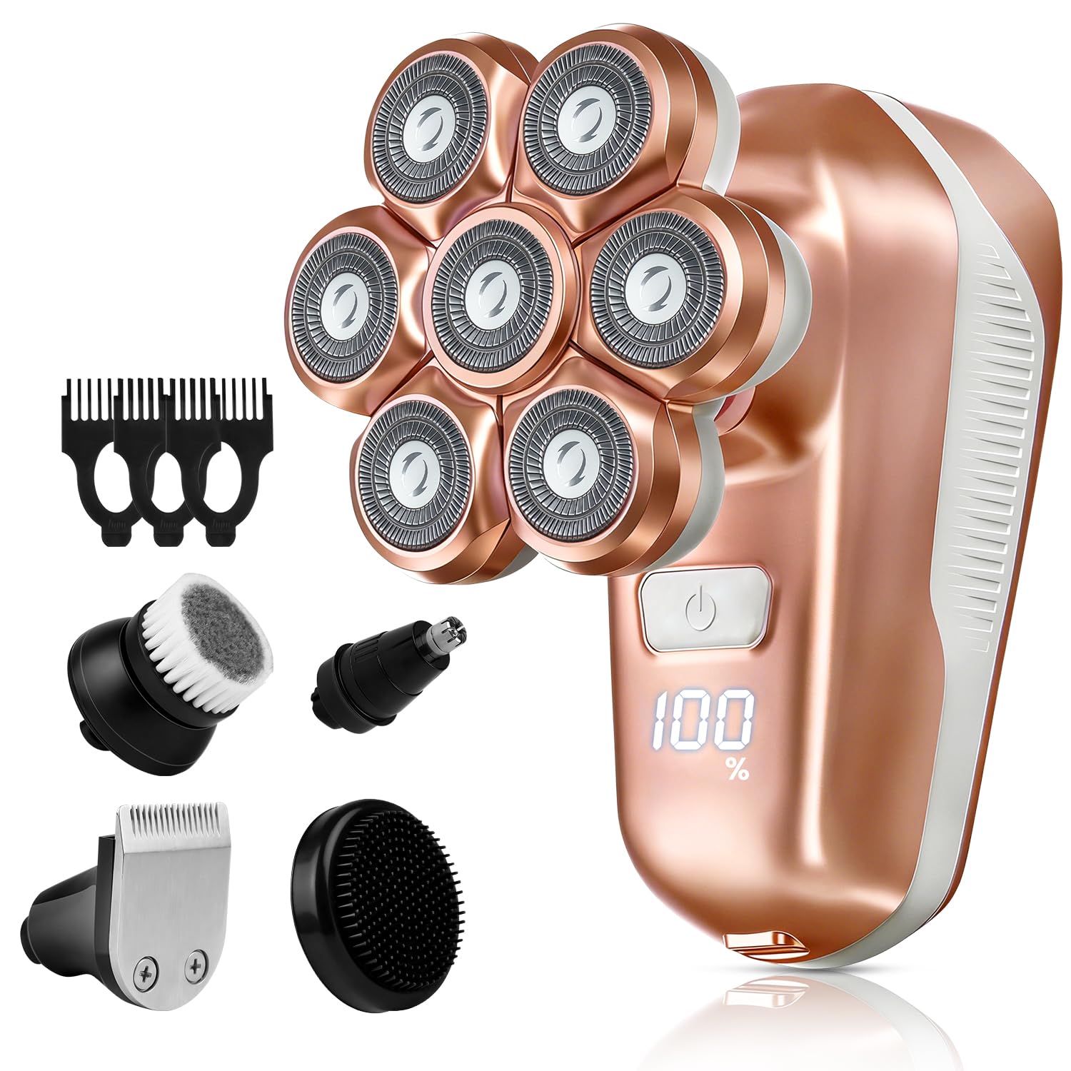 Photo 1 of SPOTLESE Electric Razors for Women, 5-in-1 Electric Shaver with 7D Magnetic Head, IPX7 Waterproof Wet Dry Hair Remover with LED Display, Travel Lock for Body Face Underarms Bikini Legs (Rose Gold)