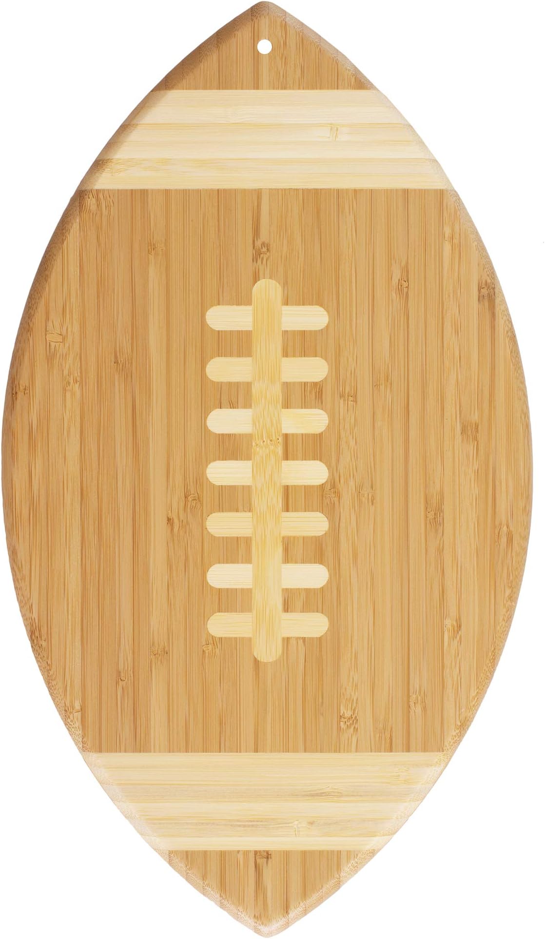 Totally Bamboo Football Shaped Bamboo Serving Board, 14" by 8.5"