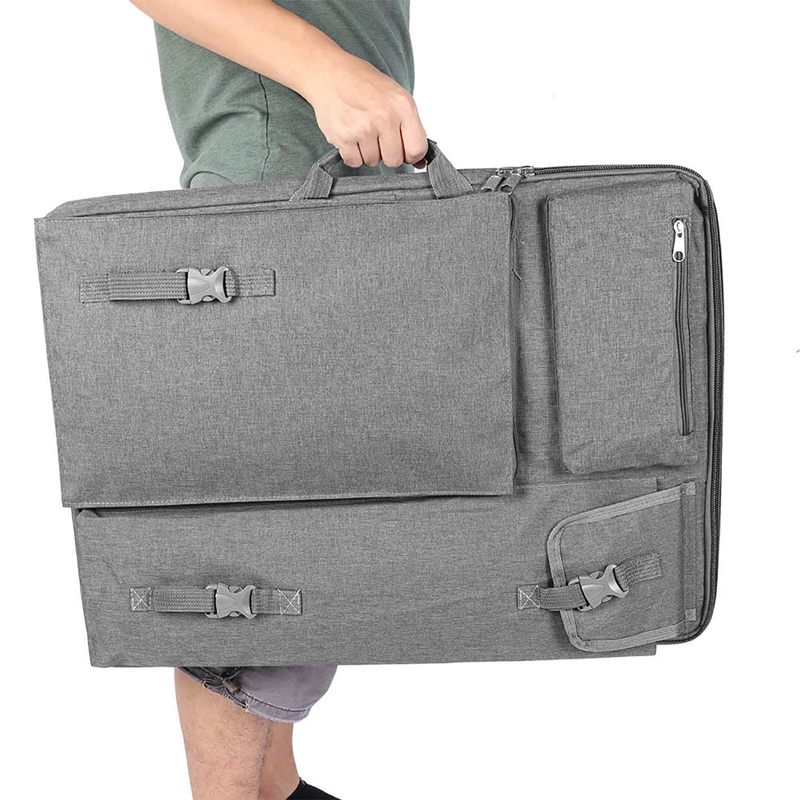 Cartella per artisti Zaino Tote 4K da trasporto per arte impermeabile Borsa a tracolla Borsa da disegno grande per schizzi Pittura Art Forniture(grigio) Painting Tools