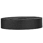 Strapworks Lightweight Polypropylene Webbing - Poly Strapping for Outdoor DIY Gear Repair, Pet Collars, Crafts - 1 Inch x 25 Yards - Black