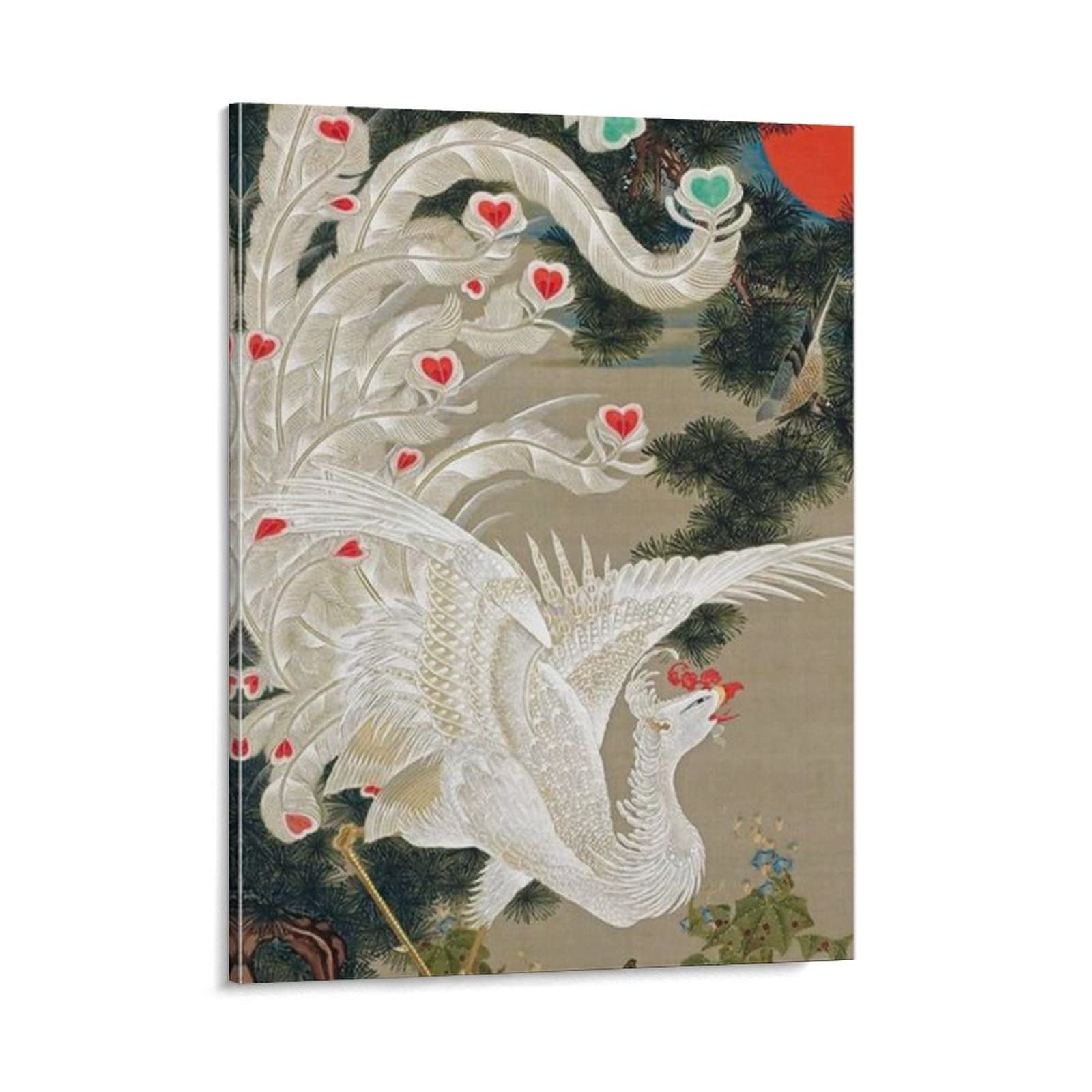 鳥の絵　　　　アート Amazon.co.jp: 絵画 白いフェニックスですインテリア 絵画 鳥